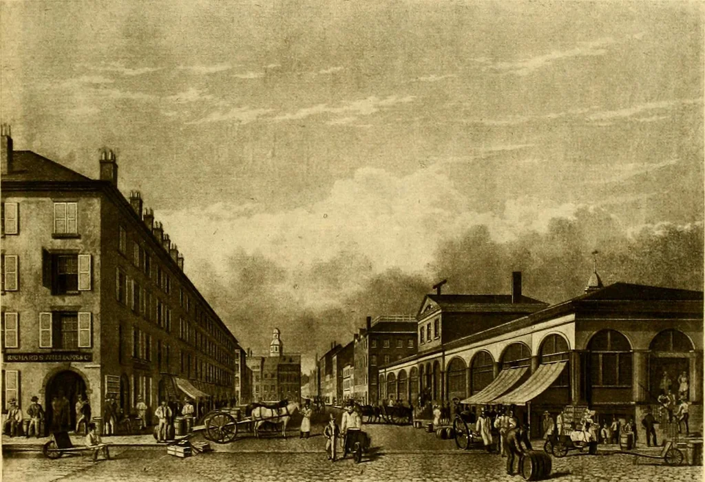 An illustration from The iconography of Manhattan Island, 1498-1909 : compiled from original sources and illustrated by photo-intaglio reproductions of important maps, plans, views, and documents in public and private collections, 1915, leaf 159