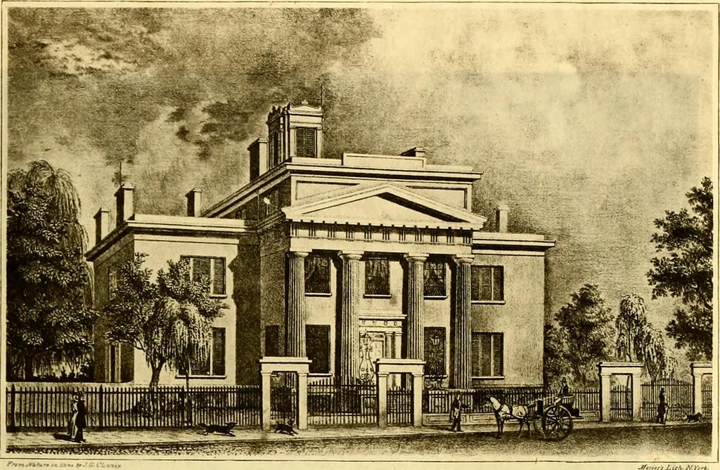 An illustration from The iconography of Manhattan Island, 1498-1909 : compiled from original sources and illustrated by photo-intaglio reproductions of important maps, plans, views, and documents in public and private collections, 1915, leaf 169