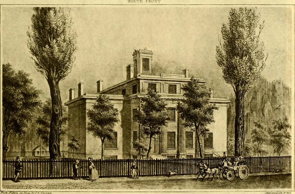 An illustration from The iconography of Manhattan Island, 1498-1909 : compiled from original sources and illustrated by photo-intaglio reproductions of important maps, plans, views, and documents in public and private collections, 1915, leaf 169