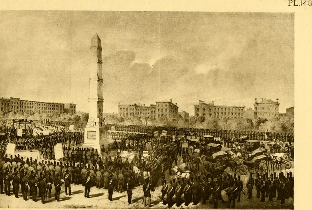 An illustration from The iconography of Manhattan Island, 1498-1909 : compiled from original sources and illustrated by photo-intaglio reproductions of important maps, plans, views, and documents in public and private collections, 1915, leaf 411
