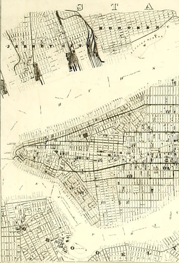 An illustration from The iconography of Manhattan Island, 1498-1909 : compiled from original sources and illustrated by photo-intaglio reproductions of important maps, plans, views, and documents in public and private collections, 1915, leaf 597