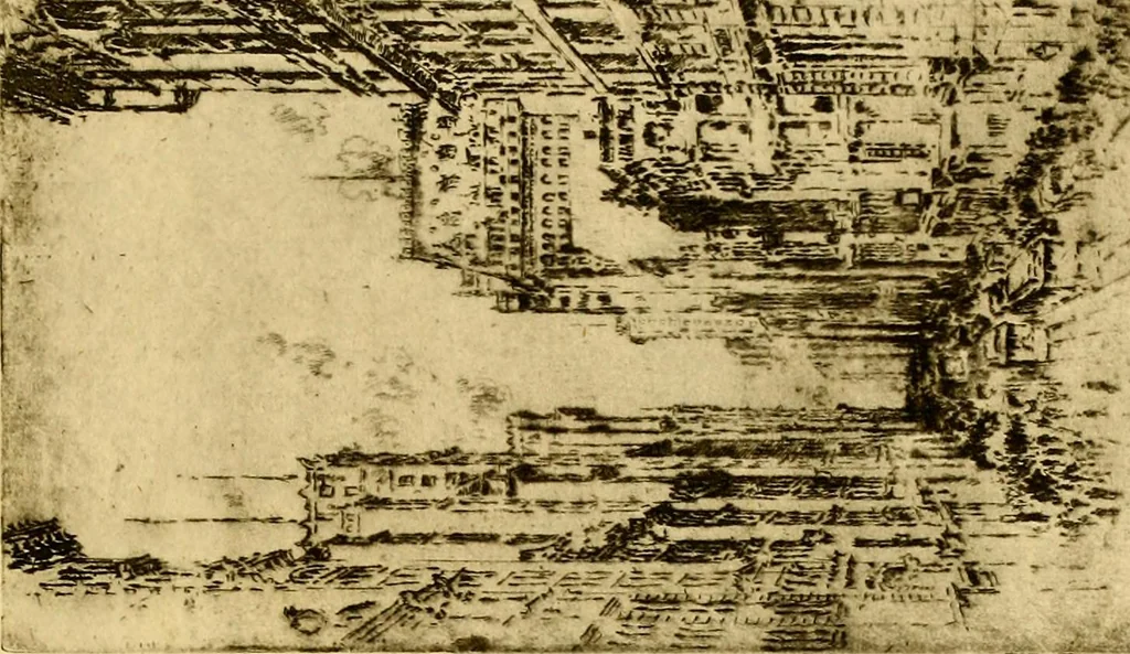 An illustration from The iconography of Manhattan Island, 1498-1909 : compiled from original sources and illustrated by photo-intaglio reproductions of important maps, plans, views, and documents in public and private collections, 1915, leaf 611