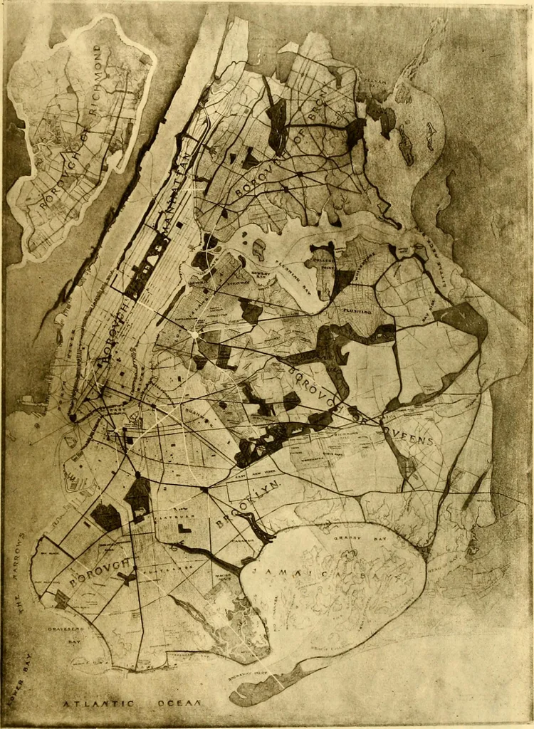 An illustration from The iconography of Manhattan Island, 1498-1909 : compiled from original sources and illustrated by photo-intaglio reproductions of important maps, plans, views, and documents in public and private collections, 1915, leaf 615