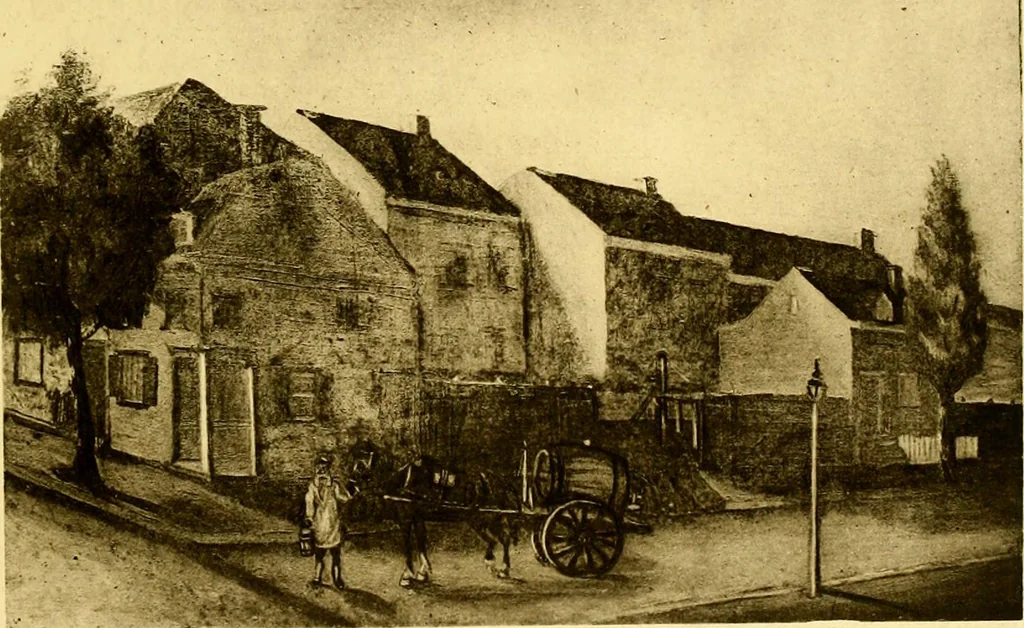 An illustration from The iconography of Manhattan Island, 1498-1909 : compiled from original sources and illustrated by photo-intaglio reproductions of important maps, plans, views, and documents in public and private collections, 1915, leaf 699