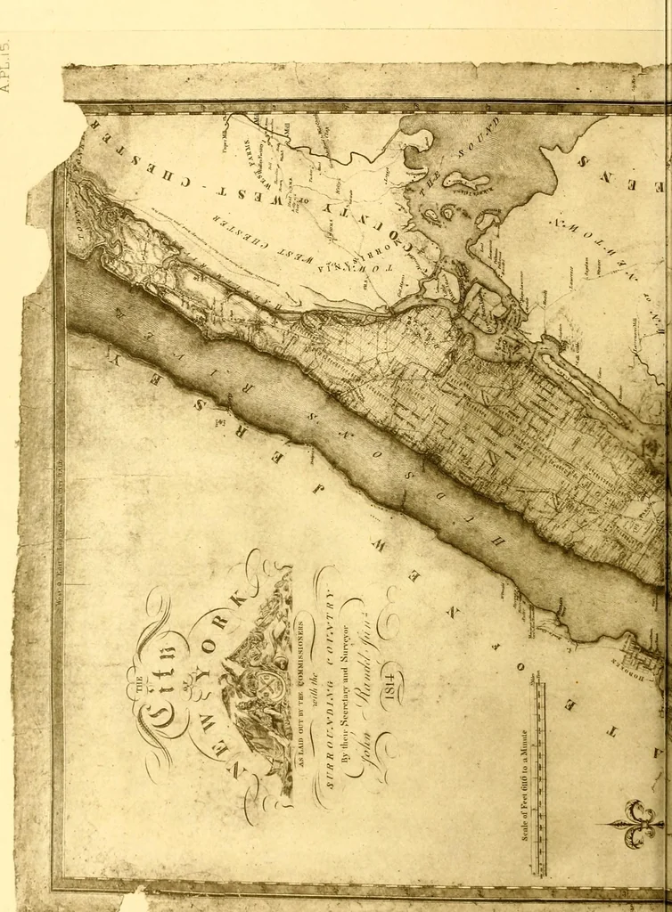 An illustration from The iconography of Manhattan Island, 1498-1909 : compiled from original sources and illustrated by photo-intaglio reproductions of important maps, plans, views, and documents in public and private collections, 1915, leaf 702
