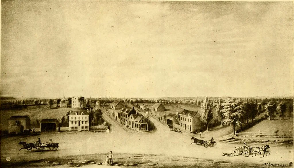An illustration from The iconography of Manhattan Island, 1498-1909 : compiled from original sources and illustrated by photo-intaglio reproductions of important maps, plans, views, and documents in public and private collections, 1915, leaf 709