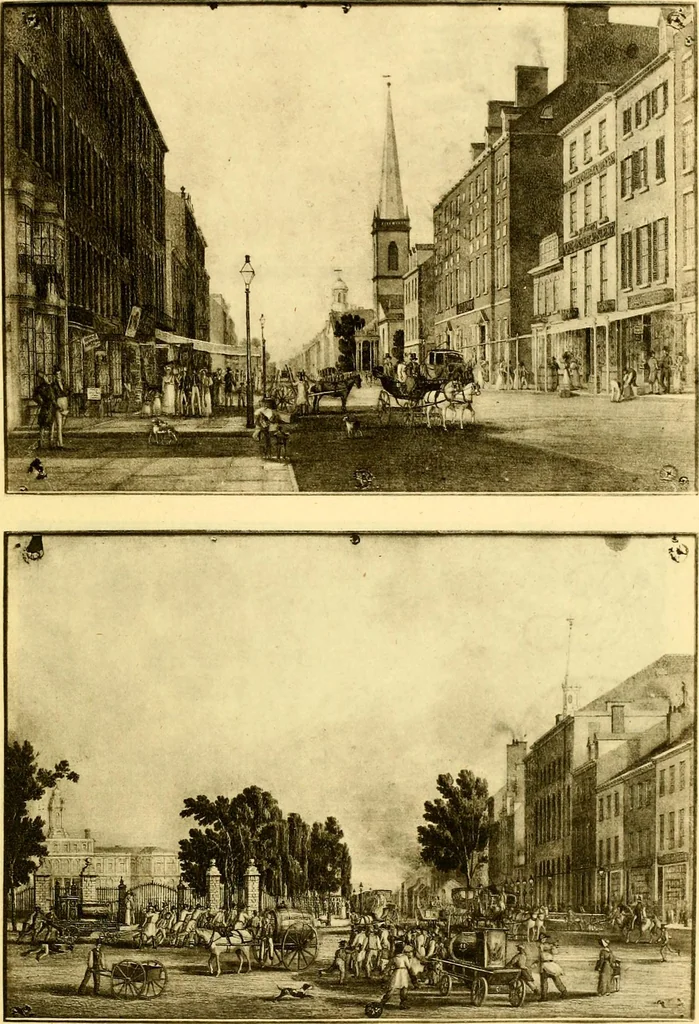 An illustration from The iconography of Manhattan Island, 1498-1909 : compiled from original sources and illustrated by photo-intaglio reproductions of important maps, plans, views, and documents in public and private collections, 1915, leaf 711