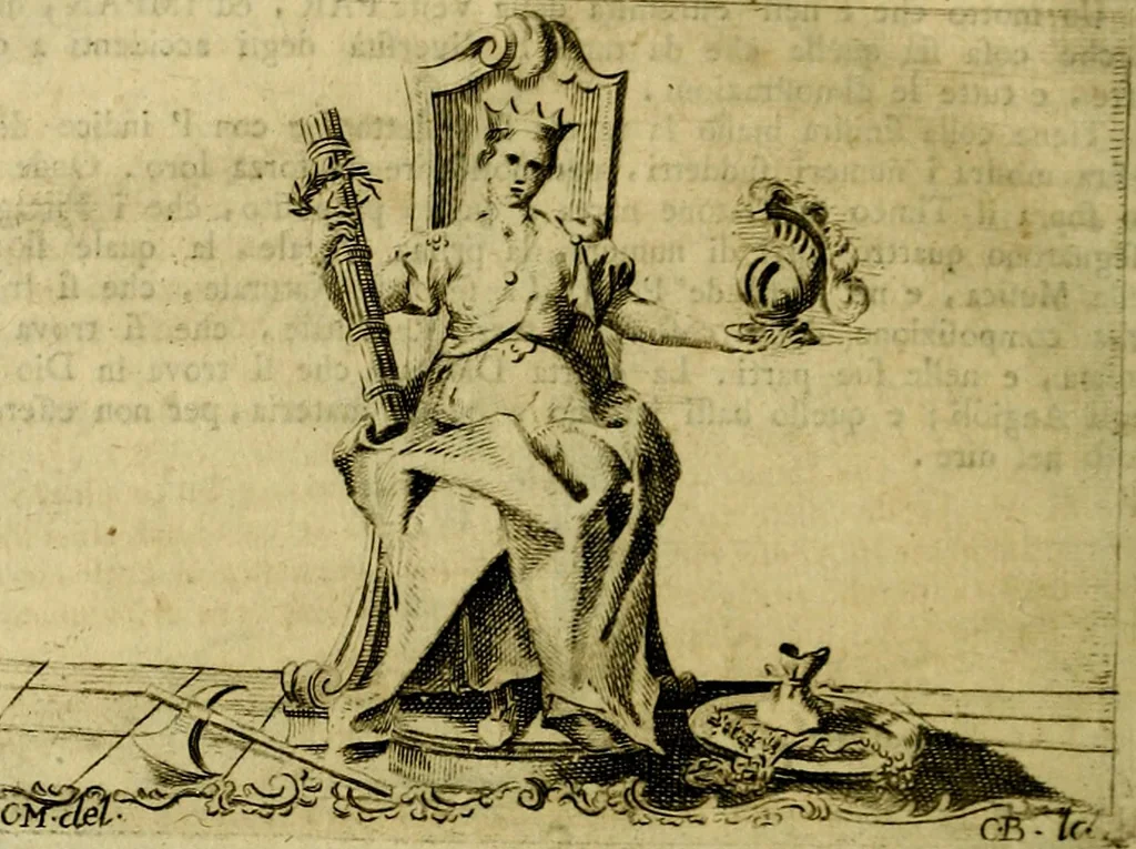 An illustration from Iconologia del cavaliere Cesare Ripa, perugino, 1764, leaf 213