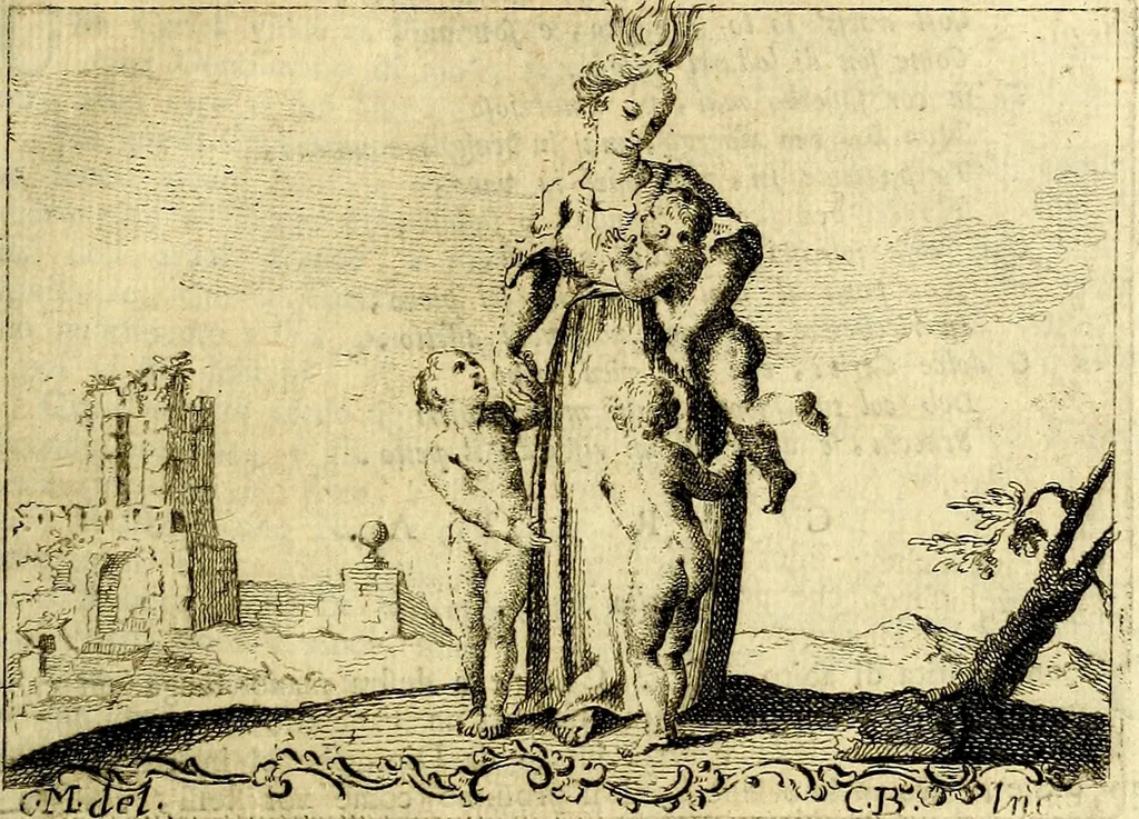 An illustration from Iconologia del cavaliere Cesare Ripa, perugino, 1764, leaf 340