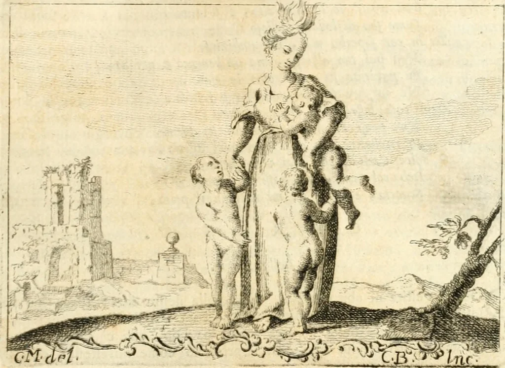 An illustration from Iconologia del cavaliere Cesare Ripa, perugino, 1764, leaf 342