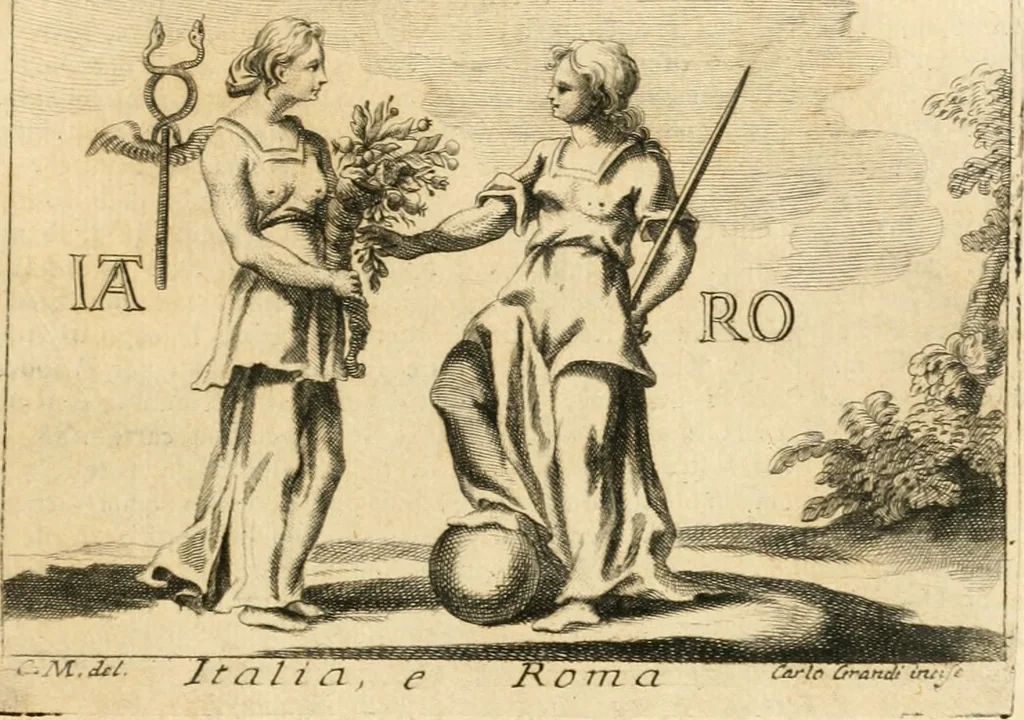 An illustration from Iconologia del cavaliere Cesare Ripa, perugino, 1764, leaf 354