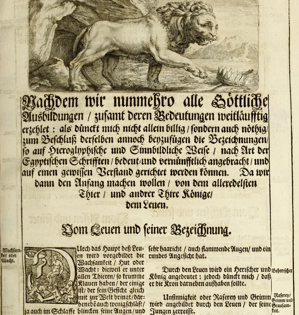 An illustration from Iconologia deorum, oder Abbildung der götter : welche von den alten verehret Worden ... samt dero eigentlicher Beschreibung und Erklärung der heidnischen Tempel-ceremonien, auch Vorbildung der thiere und anderer Sachen ..., 1680, leaf 329