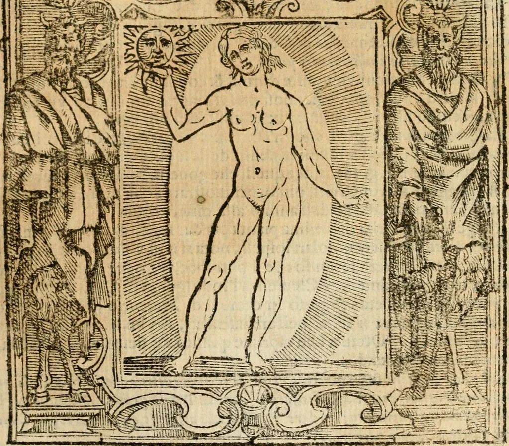 An illustration from Iconologia di Cesare Ripa perugino, cavre. de sti. Mauritio, e Lazzaro : nella quale si descriuono diuerse imagini di virtù, vitij, affetti, passioni humane, arti, discipline, humori, elementi, corpi celesti, prouincie d'Italia, fiumi, tutte le parti del mondo, ed altere infinite materie : opera vtile ad oratori, predicatori, poeti, pittori, scultori, disegnatori, e ad ogni studioso .., 1613, leaf 120