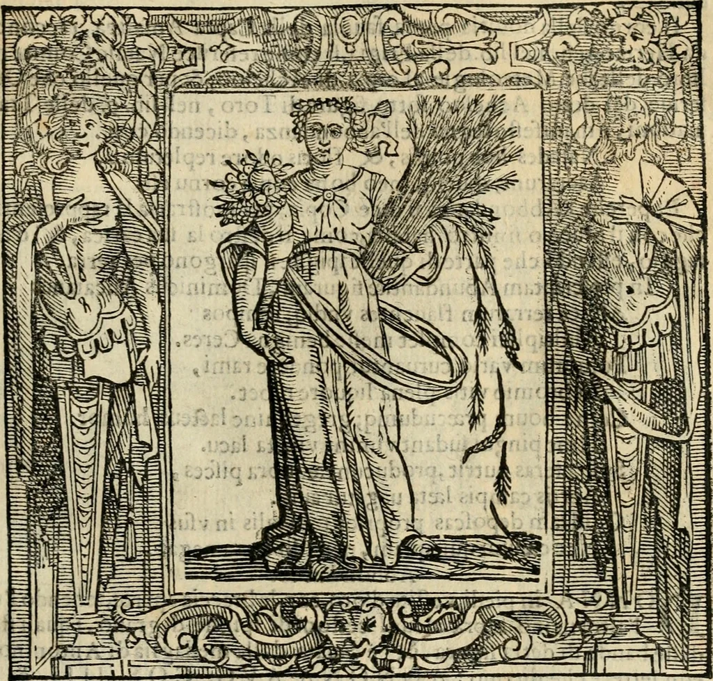 An illustration from Iconologia di Cesare Ripa perugino, cavre. de sti. Mauritio, e Lazzaro : nella quale si descriuono diuerse imagini di virtù, vitij, affetti, passioni humane, arti, discipline, humori, elementi, corpi celesti, prouincie d'Italia, fiumi, tutte le parti del mondo, ed altere infinite materie : opera vtile ad oratori, predicatori, poeti, pittori, scultori, disegnatori, e ad ogni studioso .., 1613, leaf 16