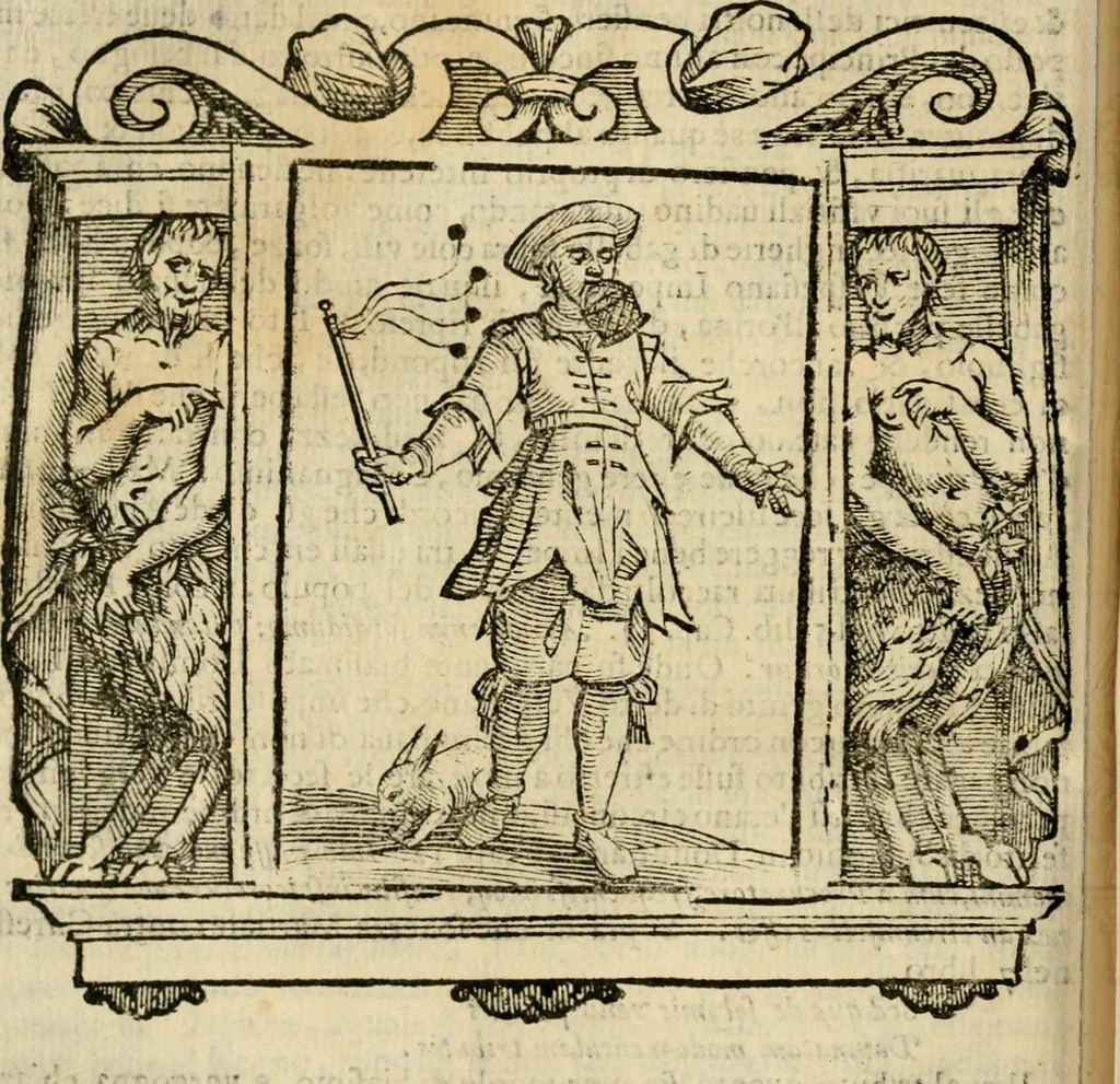 An illustration from Iconologia di Cesare Ripa perugino, cavre. de sti. Mauritio, e Lazzaro : nella quale si descriuono diuerse imagini di virtù, vitij, affetti, passioni humane, arti, discipline, humori, elementi, corpi celesti, prouincie d'Italia, fiumi, tutte le parti del mondo, ed altere infinite materie : opera vtile ad oratori, predicatori, poeti, pittori, scultori, disegnatori, e ad ogni studioso .., 1613, leaf 183