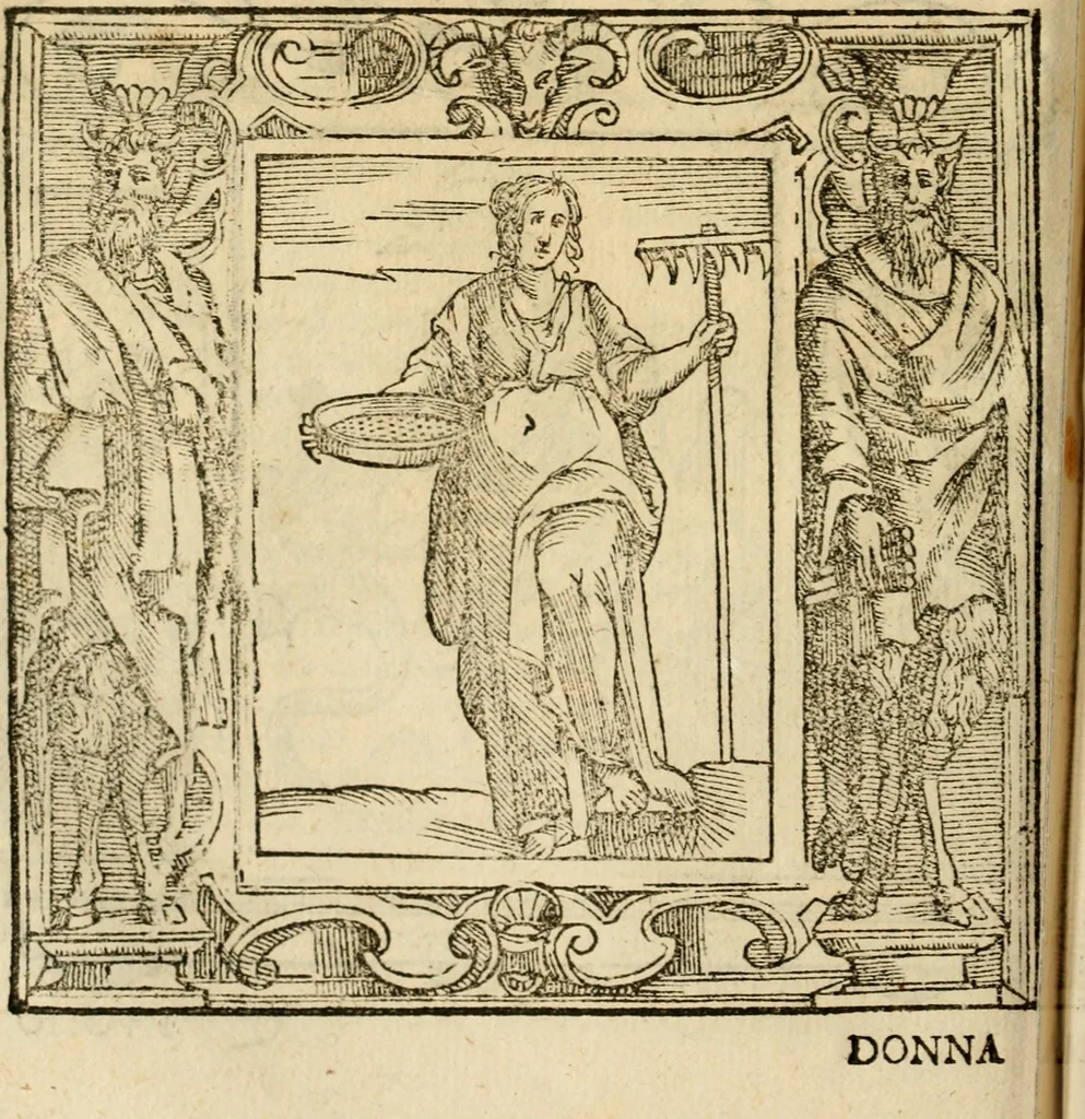 An illustration from Iconologia di Cesare Ripa perugino, cavre. de sti. Mauritio, e Lazzaro : nella quale si descriuono diuerse imagini di virtù, vitij, affetti, passioni humane, arti, discipline, humori, elementi, corpi celesti, prouincie d'Italia, fiumi, tutte le parti del mondo, ed altere infinite materie : opera vtile ad oratori, predicatori, poeti, pittori, scultori, disegnatori, e ad ogni studioso .., 1613, leaf 209