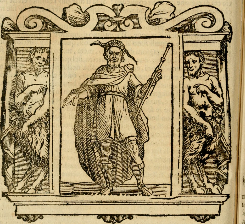An illustration from Iconologia di Cesare Ripa perugino, cavre. de sti. Mauritio, e Lazzaro : nella quale si descriuono diuerse imagini di virtù, vitij, affetti, passioni humane, arti, discipline, humori, elementi, corpi celesti, prouincie d'Italia, fiumi, tutte le parti del mondo, ed altere infinite materie : opera vtile ad oratori, predicatori, poeti, pittori, scultori, disegnatori, e ad ogni studioso .., 1613, leaf 213