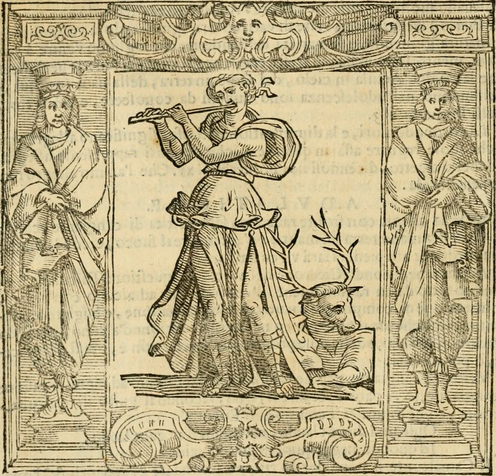 An illustration from Iconologia di Cesare Ripa perugino, cavre. de sti. Mauritio, e Lazzaro : nella quale si descriuono diuerse imagini di virtù, vitij, affetti, passioni humane, arti, discipline, humori, elementi, corpi celesti, prouincie d'Italia, fiumi, tutte le parti del mondo, ed altere infinite materie : opera vtile ad oratori, predicatori, poeti, pittori, scultori, disegnatori, e ad ogni studioso .., 1613, leaf 27