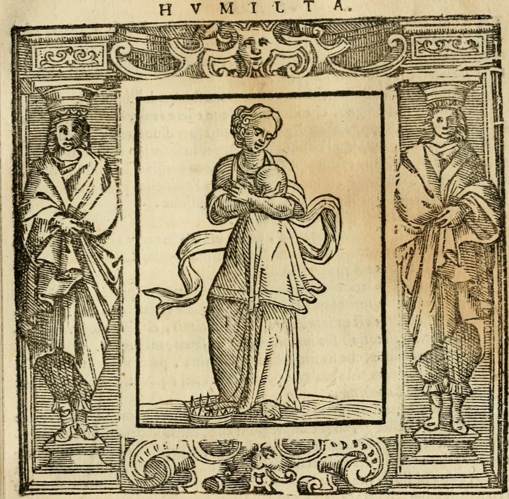 An illustration from Iconologia di Cesare Ripa perugino, cavre. de sti. Mauritio, e Lazzaro : nella quale si descriuono diuerse imagini di virtù, vitij, affetti, passioni humane, arti, discipline, humori, elementi, corpi celesti, prouincie d'Italia, fiumi, tutte le parti del mondo, ed altere infinite materie : opera vtile ad oratori, predicatori, poeti, pittori, scultori, disegnatori, e ad ogni studioso .., 1613, leaf 336
