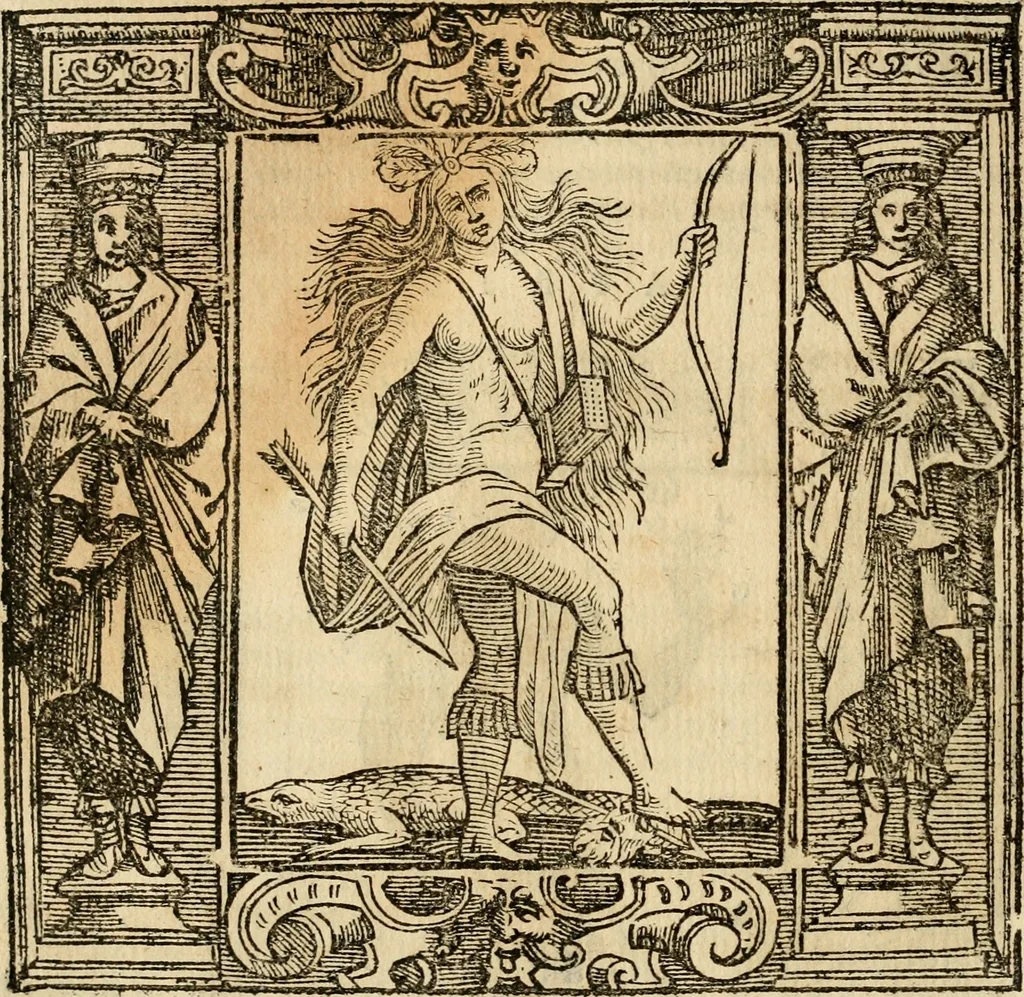 An illustration from Iconologia di Cesare Ripa perugino, cavre. de sti. Mauritio, e Lazzaro : nella quale si descriuono diuerse imagini di virtù, vitij, affetti, passioni humane, arti, discipline, humori, elementi, corpi celesti, prouincie d'Italia, fiumi, tutte le parti del mondo, ed altere infinite materie : opera vtile ad oratori, predicatori, poeti, pittori, scultori, disegnatori, e ad ogni studioso .., 1613, leaf 483
