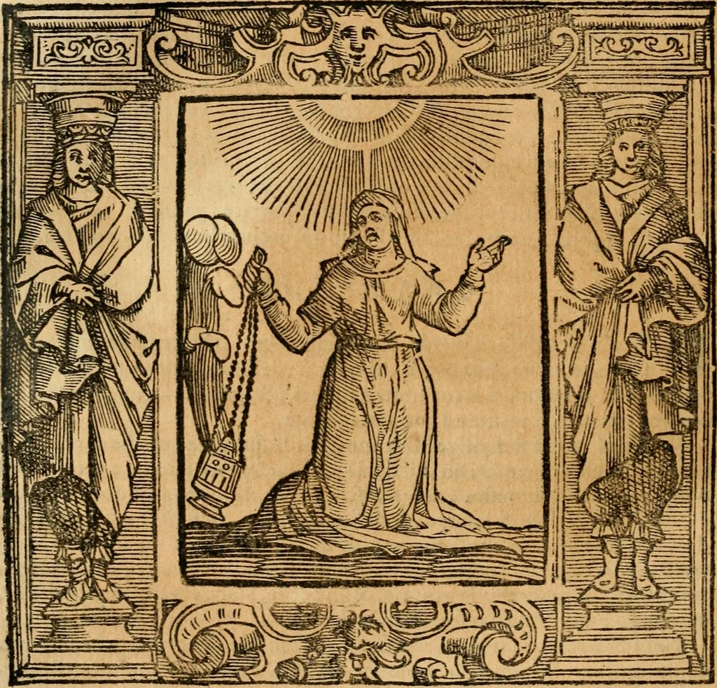 An illustration from Iconologia di Cesare Ripa perugino, cavre. de sti. Mauritio, e Lazzaro : nella quale si descriuono diuerse imagini di virtù, vitij, affetti, passioni humane, arti, discipline, humori, elementi, corpi celesti, prouincie d'Italia, fiumi, tutte le parti del mondo, ed altere infinite materie : opera vtile ad oratori, predicatori, poeti, pittori, scultori, disegnatori, e ad ogni studioso .., 1613, leaf 525