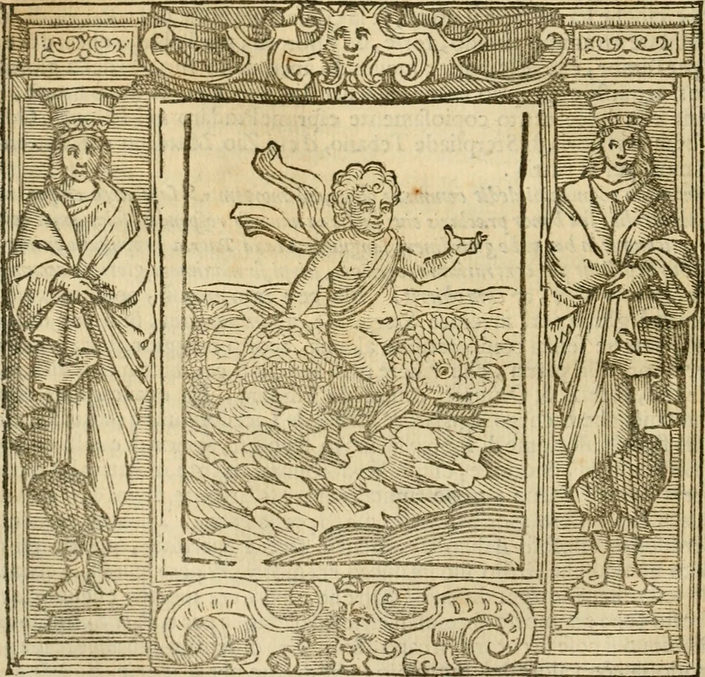 An illustration from Iconologia di Cesare Ripa perugino, cavre. de sti. Mauritio, e Lazzaro : nella quale si descriuono diuerse imagini di virtù, vitij, affetti, passioni humane, arti, discipline, humori, elementi, corpi celesti, prouincie d'Italia, fiumi, tutte le parti del mondo, ed altere infinite materie : opera vtile ad oratori, predicatori, poeti, pittori, scultori, disegnatori, e ad ogni studioso .., 1613, leaf 57