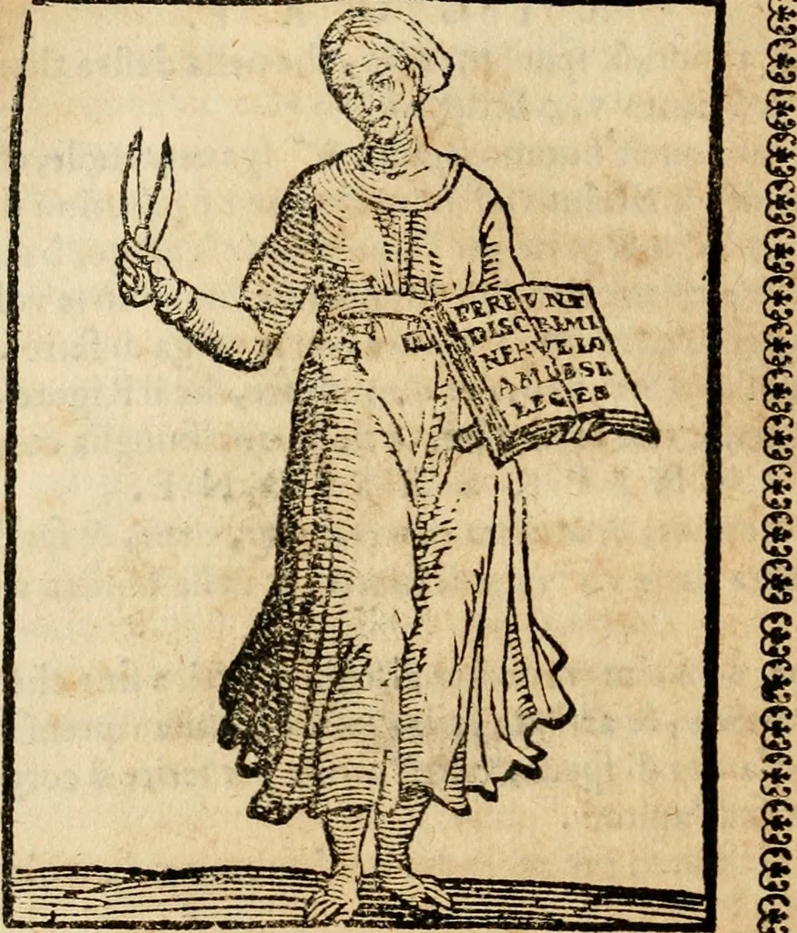 An illustration from Iconologia di Cesare Ripa perugino, cavre. de sti. Mauritio, e Lazzaro : nella quale si descriuono diuerse imagini di virtù, vitij, affetti, passioni humane, arti, discipline, humori, elementi, corpi celesti, prouincie d'Italia, fiumi, tutte le parti del mondo, ed altere infinite materie : opera vtile ad oratori, predicatori, poeti, pittori, scultori, disegnatori, e ad ogni studioso .., 1613, leaf 611