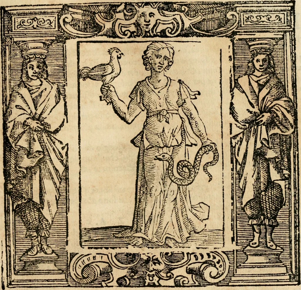 An illustration from Iconologia di Cesare Ripa perugino, cavre. de sti. Mauritio, e Lazzaro : nella quale si descriuono diuerse imagini di virtù, vitij, affetti, passioni humane, arti, discipline, humori, elementi, corpi celesti, prouincie d'Italia, fiumi, tutte le parti del mondo, ed altere infinite materie : opera vtile ad oratori, predicatori, poeti, pittori, scultori, disegnatori, e ad ogni studioso .., 1613, leaf 620