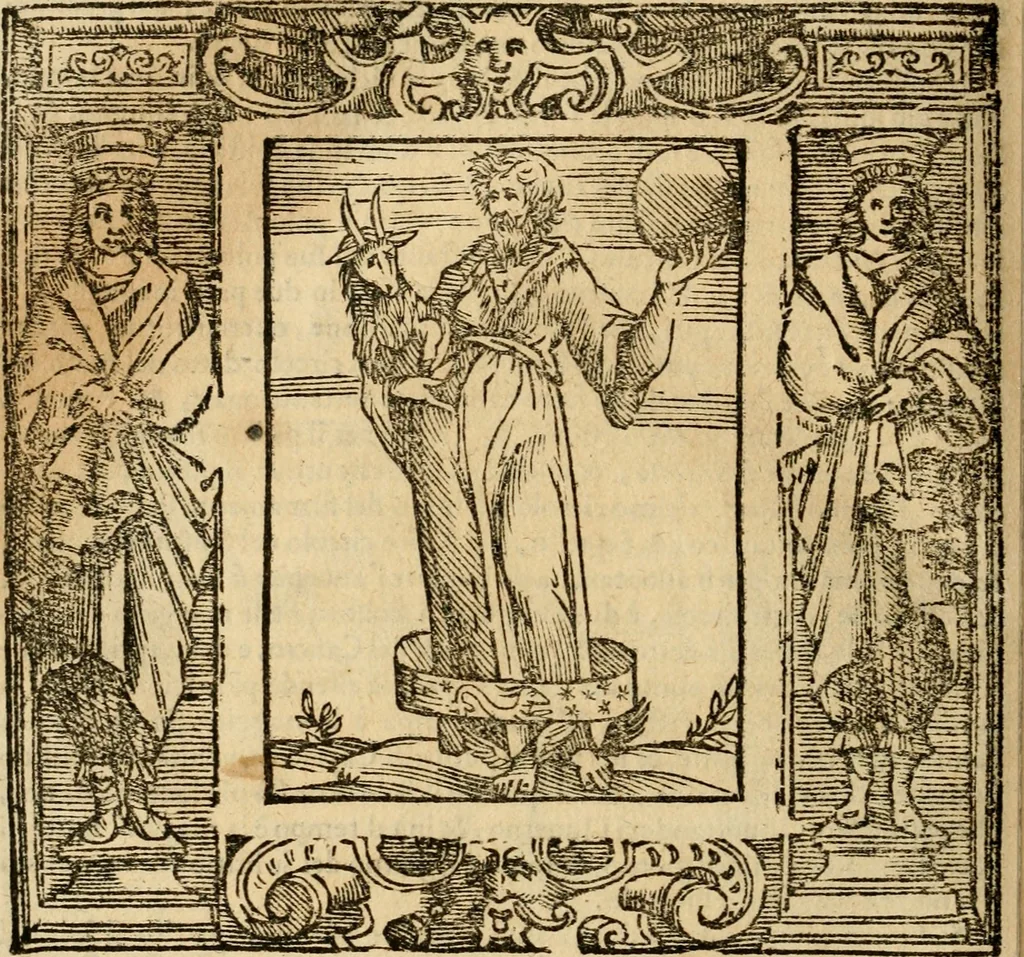 An illustration from Iconologia di Cesare Ripa perugino, cavre. de sti. Mauritio, e Lazzaro : nella quale si descriuono diuerse imagini di virtù, vitij, affetti, passioni humane, arti, discipline, humori, elementi, corpi celesti, prouincie d'Italia, fiumi, tutte le parti del mondo, ed altere infinite materie : opera vtile ad oratori, predicatori, poeti, pittori, scultori, disegnatori, e ad ogni studioso .., 1613, leaf 657