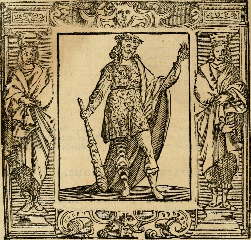 An illustration from Iconologia di Cesare Ripa perugino, cavre. de sti. Mauritio, e Lazzaro : nella quale si descriuono diuerse imagini di virtù, vitij, affetti, passioni humane, arti, discipline, humori, elementi, corpi celesti, prouincie d'Italia, fiumi, tutte le parti del mondo, ed altere infinite materie : opera vtile ad oratori, predicatori, poeti, pittori, scultori, disegnatori, e ad ogni studioso .., 1613, leaf 663