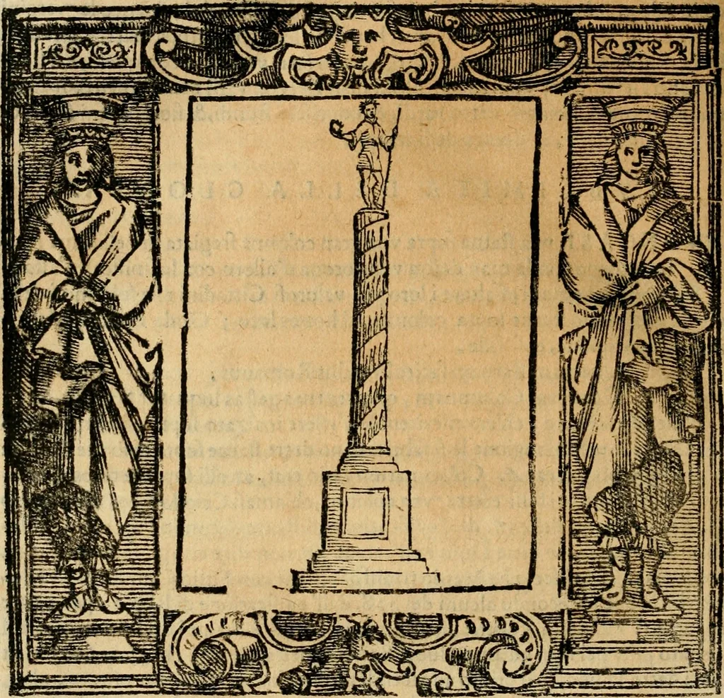 An illustration from Iconologia di Cesare Ripa perugino, cavre. de sti. Mauritio, e Lazzaro : nella quale si descriuono diuerse imagini di virtù, vitij, affetti, passioni humane, arti, discipline, humori, elementi, corpi celesti, prouincie d'Italia, fiumi, tutte le parti del mondo, ed altere infinite materie : opera vtile ad oratori, predicatori, poeti, pittori, scultori, disegnatori, e ad ogni studioso .., 1613, leaf 679