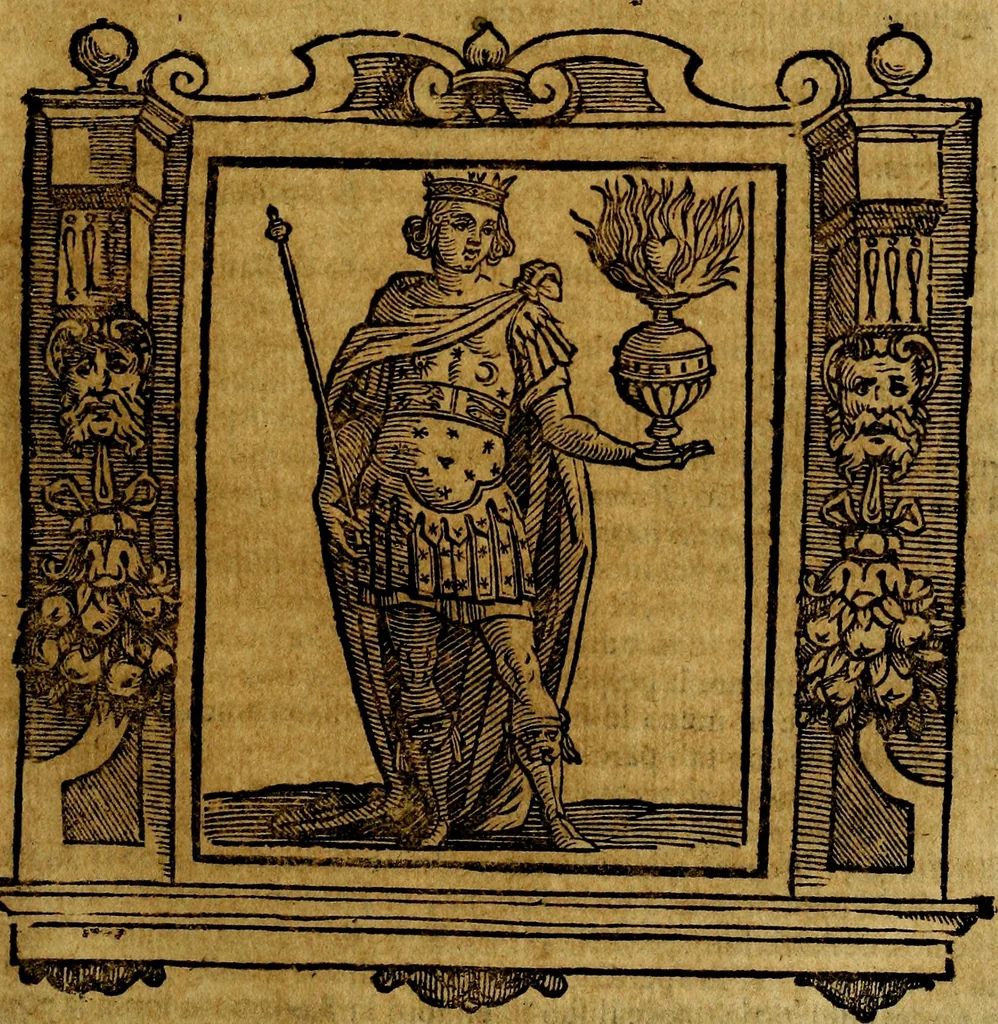 An illustration from Iconologia di Cesare Ripa Perugina ... Nella quale si descrivono diverse imagini di virtù, vitij, affetti, passioni humane, arti discipline, humori, elementi, corpi celesti, prouincie d'Italia, fiumi, tutte le parti del mondo, ed altre infinite materie. Opera utile ad oratori, predicatori, poeti pittori, sculptori, disegnatori, e ad ogni studioso, per inuentar concetti, emblemi, ed imprese, per diuisare qualsiuoglia appatato nuttiale, funerale, trionfale. Per rappresentar poemi drammatici, e per figurare co'suoi propij simboli ciò, che può cadere in pensiero humano. Ampliata ultimamente dallo stresso autore di CC. imagini, e erricchita di molti discorsi pieni di varia eruditione .., 1613, leaf 118