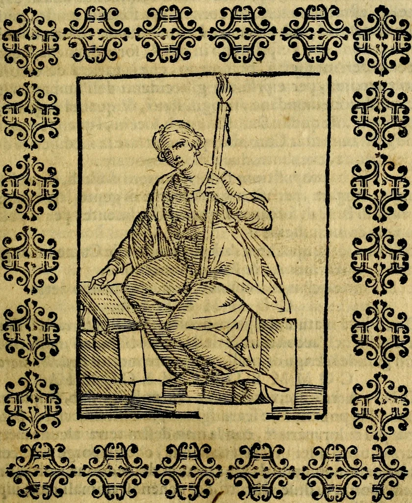 An illustration from Iconologia di Cesare Ripa Perugina ... Nella quale si descrivono diverse imagini di virtù, vitij, affetti, passioni humane, arti discipline, humori, elementi, corpi celesti, prouincie d'Italia, fiumi, tutte le parti del mondo, ed altre infinite materie. Opera utile ad oratori, predicatori, poeti pittori, sculptori, disegnatori, e ad ogni studioso, per inuentar concetti, emblemi, ed imprese, per diuisare qualsiuoglia appatato nuttiale, funerale, trionfale. Per rappresentar poemi drammatici, e per figurare co'suoi propij simboli ciò, che può cadere in pensiero humano. Ampliata ultimamente dallo stresso autore di CC. imagini, e erricchita di molti discorsi pieni di varia eruditione .., 1613, leaf 124