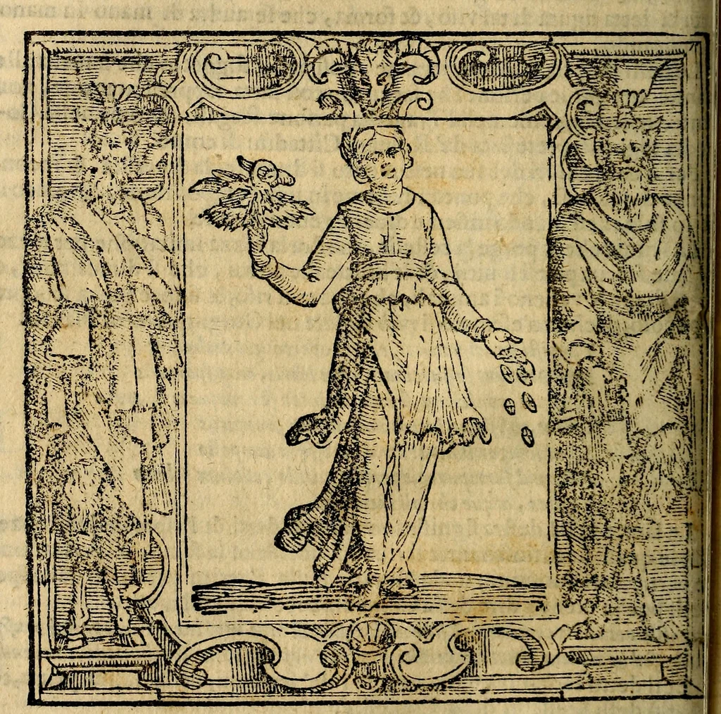 An illustration from Iconologia di Cesare Ripa Perugina ... Nella quale si descrivono diverse imagini di virtù, vitij, affetti, passioni humane, arti discipline, humori, elementi, corpi celesti, prouincie d'Italia, fiumi, tutte le parti del mondo, ed altre infinite materie. Opera utile ad oratori, predicatori, poeti pittori, sculptori, disegnatori, e ad ogni studioso, per inuentar concetti, emblemi, ed imprese, per diuisare qualsiuoglia appatato nuttiale, funerale, trionfale. Per rappresentar poemi drammatici, e per figurare co'suoi propij simboli ciò, che può cadere in pensiero humano. Ampliata ultimamente dallo stresso autore di CC. imagini, e erricchita di molti discorsi pieni di varia eruditione .., 1613, leaf 127