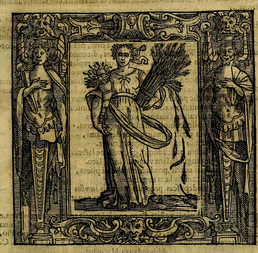 An illustration from Iconologia di Cesare Ripa Perugina ... Nella quale si descrivono diverse imagini di virtù, vitij, affetti, passioni humane, arti discipline, humori, elementi, corpi celesti, prouincie d'Italia, fiumi, tutte le parti del mondo, ed altre infinite materie. Opera utile ad oratori, predicatori, poeti pittori, sculptori, disegnatori, e ad ogni studioso, per inuentar concetti, emblemi, ed imprese, per diuisare qualsiuoglia appatato nuttiale, funerale, trionfale. Per rappresentar poemi drammatici, e per figurare co'suoi propij simboli ciò, che può cadere in pensiero humano. Ampliata ultimamente dallo stresso autore di CC. imagini, e erricchita di molti discorsi pieni di varia eruditione .., 1613, leaf 16