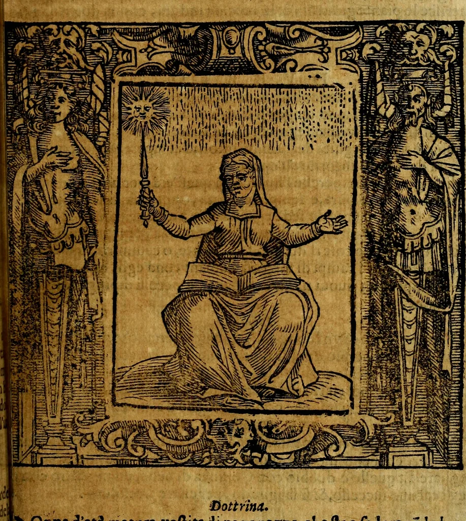 An illustration from Iconologia di Cesare Ripa Perugina ... Nella quale si descrivono diverse imagini di virtù, vitij, affetti, passioni humane, arti discipline, humori, elementi, corpi celesti, prouincie d'Italia, fiumi, tutte le parti del mondo, ed altre infinite materie. Opera utile ad oratori, predicatori, poeti pittori, sculptori, disegnatori, e ad ogni studioso, per inuentar concetti, emblemi, ed imprese, per diuisare qualsiuoglia appatato nuttiale, funerale, trionfale. Per rappresentar poemi drammatici, e per figurare co'suoi propij simboli ciò, che può cadere in pensiero humano. Ampliata ultimamente dallo stresso autore di CC. imagini, e erricchita di molti discorsi pieni di varia eruditione .., 1613, leaf 178