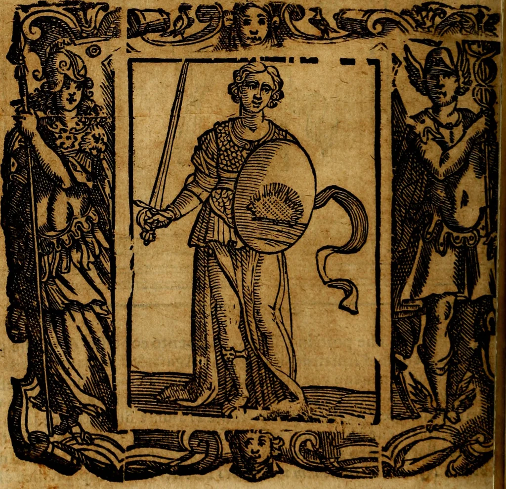 An illustration from Iconologia di Cesare Ripa Perugina ... Nella quale si descrivono diverse imagini di virtù, vitij, affetti, passioni humane, arti discipline, humori, elementi, corpi celesti, prouincie d'Italia, fiumi, tutte le parti del mondo, ed altre infinite materie. Opera utile ad oratori, predicatori, poeti pittori, sculptori, disegnatori, e ad ogni studioso, per inuentar concetti, emblemi, ed imprese, per diuisare qualsiuoglia appatato nuttiale, funerale, trionfale. Per rappresentar poemi drammatici, e per figurare co'suoi propij simboli ciò, che può cadere in pensiero humano. Ampliata ultimamente dallo stresso autore di CC. imagini, e erricchita di molti discorsi pieni di varia eruditione .., 1613, leaf 201