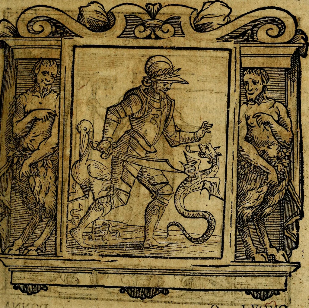 An illustration from Iconologia di Cesare Ripa Perugina ... Nella quale si descrivono diverse imagini di virtù, vitij, affetti, passioni humane, arti discipline, humori, elementi, corpi celesti, prouincie d'Italia, fiumi, tutte le parti del mondo, ed altre infinite materie. Opera utile ad oratori, predicatori, poeti pittori, sculptori, disegnatori, e ad ogni studioso, per inuentar concetti, emblemi, ed imprese, per diuisare qualsiuoglia appatato nuttiale, funerale, trionfale. Per rappresentar poemi drammatici, e per figurare co'suoi propij simboli ciò, che può cadere in pensiero humano. Ampliata ultimamente dallo stresso autore di CC. imagini, e erricchita di molti discorsi pieni di varia eruditione .., 1613, leaf 208