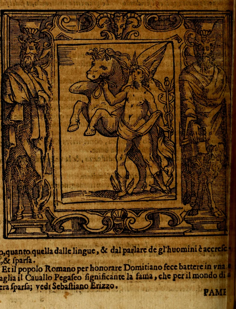 An illustration from Iconologia di Cesare Ripa Perugina ... Nella quale si descrivono diverse imagini di virtù, vitij, affetti, passioni humane, arti discipline, humori, elementi, corpi celesti, prouincie d'Italia, fiumi, tutte le parti del mondo, ed altre infinite materie. Opera utile ad oratori, predicatori, poeti pittori, sculptori, disegnatori, e ad ogni studioso, per inuentar concetti, emblemi, ed imprese, per diuisare qualsiuoglia appatato nuttiale, funerale, trionfale. Per rappresentar poemi drammatici, e per figurare co'suoi propij simboli ciò, che può cadere in pensiero humano. Ampliata ultimamente dallo stresso autore di CC. imagini, e erricchita di molti discorsi pieni di varia eruditione .., 1613, leaf 241