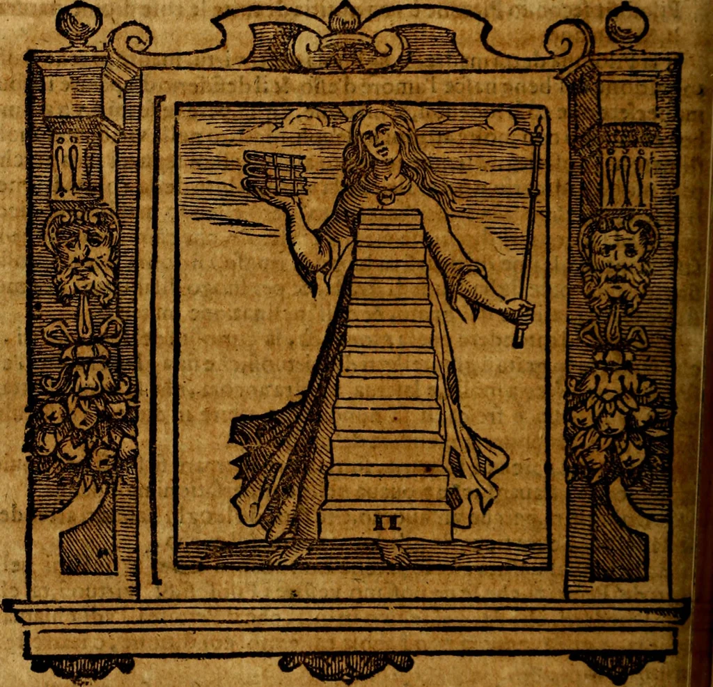 An illustration from Iconologia di Cesare Ripa Perugina ... Nella quale si descrivono diverse imagini di virtù, vitij, affetti, passioni humane, arti discipline, humori, elementi, corpi celesti, prouincie d'Italia, fiumi, tutte le parti del mondo, ed altre infinite materie. Opera utile ad oratori, predicatori, poeti pittori, sculptori, disegnatori, e ad ogni studioso, per inuentar concetti, emblemi, ed imprese, per diuisare qualsiuoglia appatato nuttiale, funerale, trionfale. Per rappresentar poemi drammatici, e per figurare co'suoi propij simboli ciò, che può cadere in pensiero humano. Ampliata ultimamente dallo stresso autore di CC. imagini, e erricchita di molti discorsi pieni di varia eruditione .., 1613, leaf 261