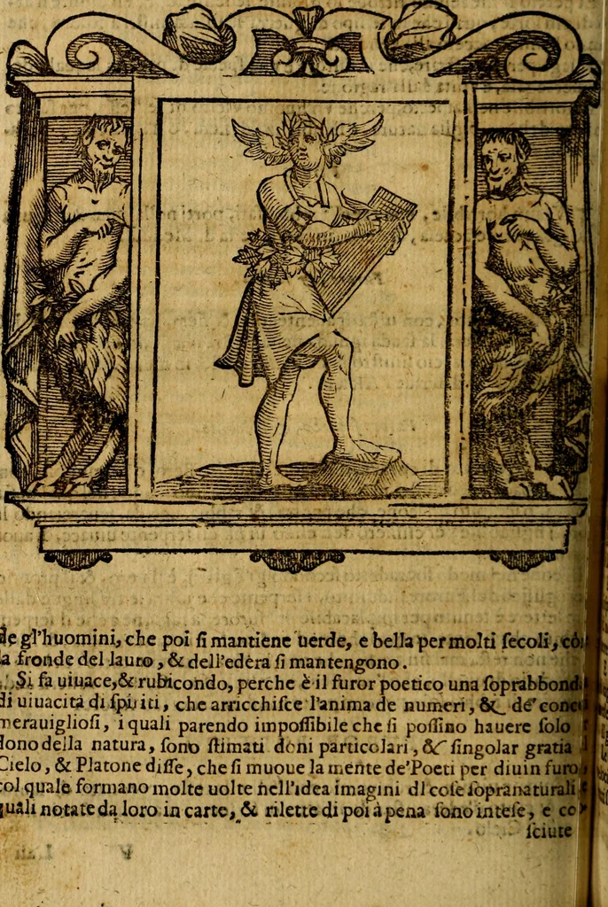 An illustration from Iconologia di Cesare Ripa Perugina ... Nella quale si descrivono diverse imagini di virtù, vitij, affetti, passioni humane, arti discipline, humori, elementi, corpi celesti, prouincie d'Italia, fiumi, tutte le parti del mondo, ed altre infinite materie. Opera utile ad oratori, predicatori, poeti pittori, sculptori, disegnatori, e ad ogni studioso, per inuentar concetti, emblemi, ed imprese, per diuisare qualsiuoglia appatato nuttiale, funerale, trionfale. Per rappresentar poemi drammatici, e per figurare co'suoi propij simboli ciò, che può cadere in pensiero humano. Ampliata ultimamente dallo stresso autore di CC. imagini, e erricchita di molti discorsi pieni di varia eruditione .., 1613, leaf 273