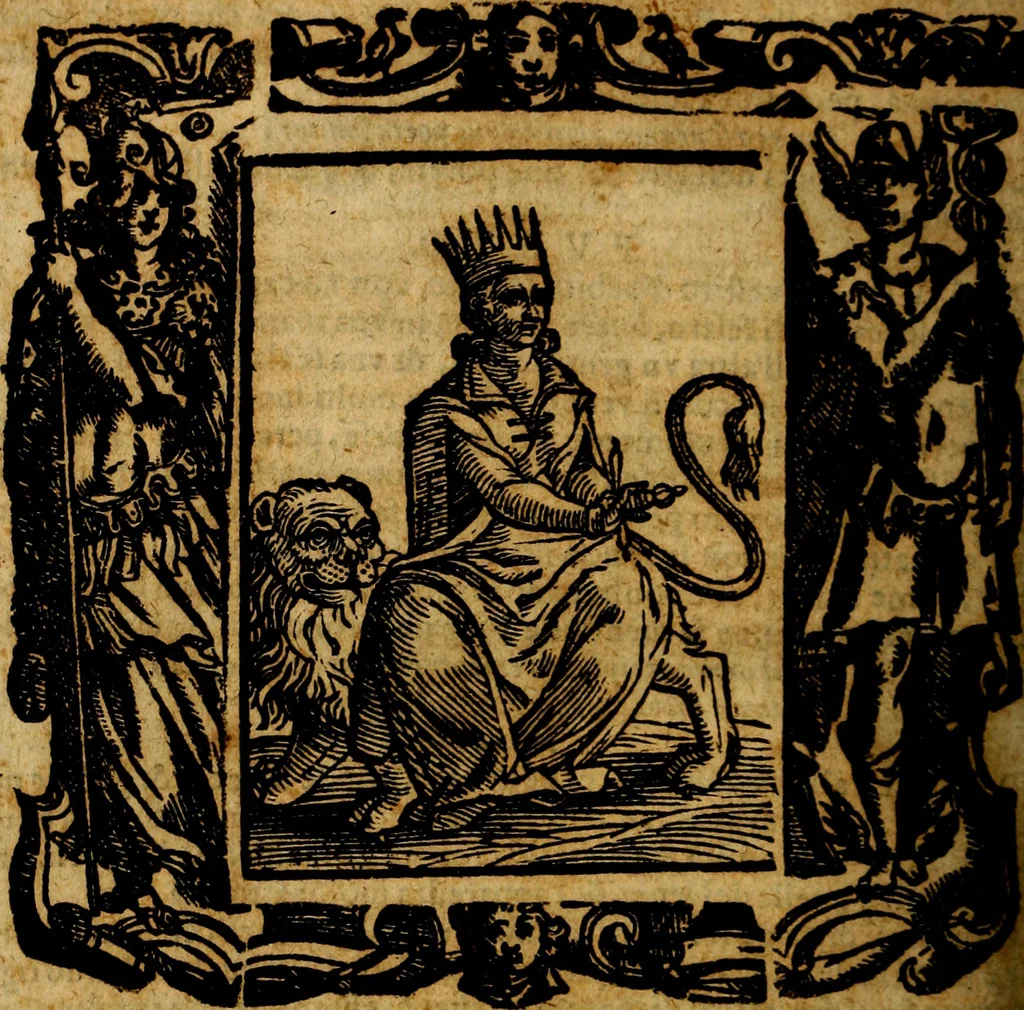 An illustration from Iconologia di Cesare Ripa Perugina ... Nella quale si descrivono diverse imagini di virtù, vitij, affetti, passioni humane, arti discipline, humori, elementi, corpi celesti, prouincie d'Italia, fiumi, tutte le parti del mondo, ed altre infinite materie. Opera utile ad oratori, predicatori, poeti pittori, sculptori, disegnatori, e ad ogni studioso, per inuentar concetti, emblemi, ed imprese, per diuisare qualsiuoglia appatato nuttiale, funerale, trionfale. Per rappresentar poemi drammatici, e per figurare co'suoi propij simboli ciò, che può cadere in pensiero humano. Ampliata ultimamente dallo stresso autore di CC. imagini, e erricchita di molti discorsi pieni di varia eruditione .., 1613, leaf 275