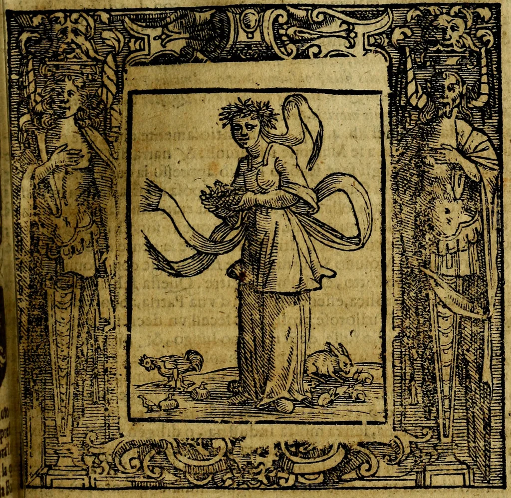 An illustration from Iconologia di Cesare Ripa Perugina ... Nella quale si descrivono diverse imagini di virtù, vitij, affetti, passioni humane, arti discipline, humori, elementi, corpi celesti, prouincie d'Italia, fiumi, tutte le parti del mondo, ed altre infinite materie. Opera utile ad oratori, predicatori, poeti pittori, sculptori, disegnatori, e ad ogni studioso, per inuentar concetti, emblemi, ed imprese, per diuisare qualsiuoglia appatato nuttiale, funerale, trionfale. Per rappresentar poemi drammatici, e per figurare co'suoi propij simboli ciò, che può cadere in pensiero humano. Ampliata ultimamente dallo stresso autore di CC. imagini, e erricchita di molti discorsi pieni di varia eruditione .., 1613, leaf 276