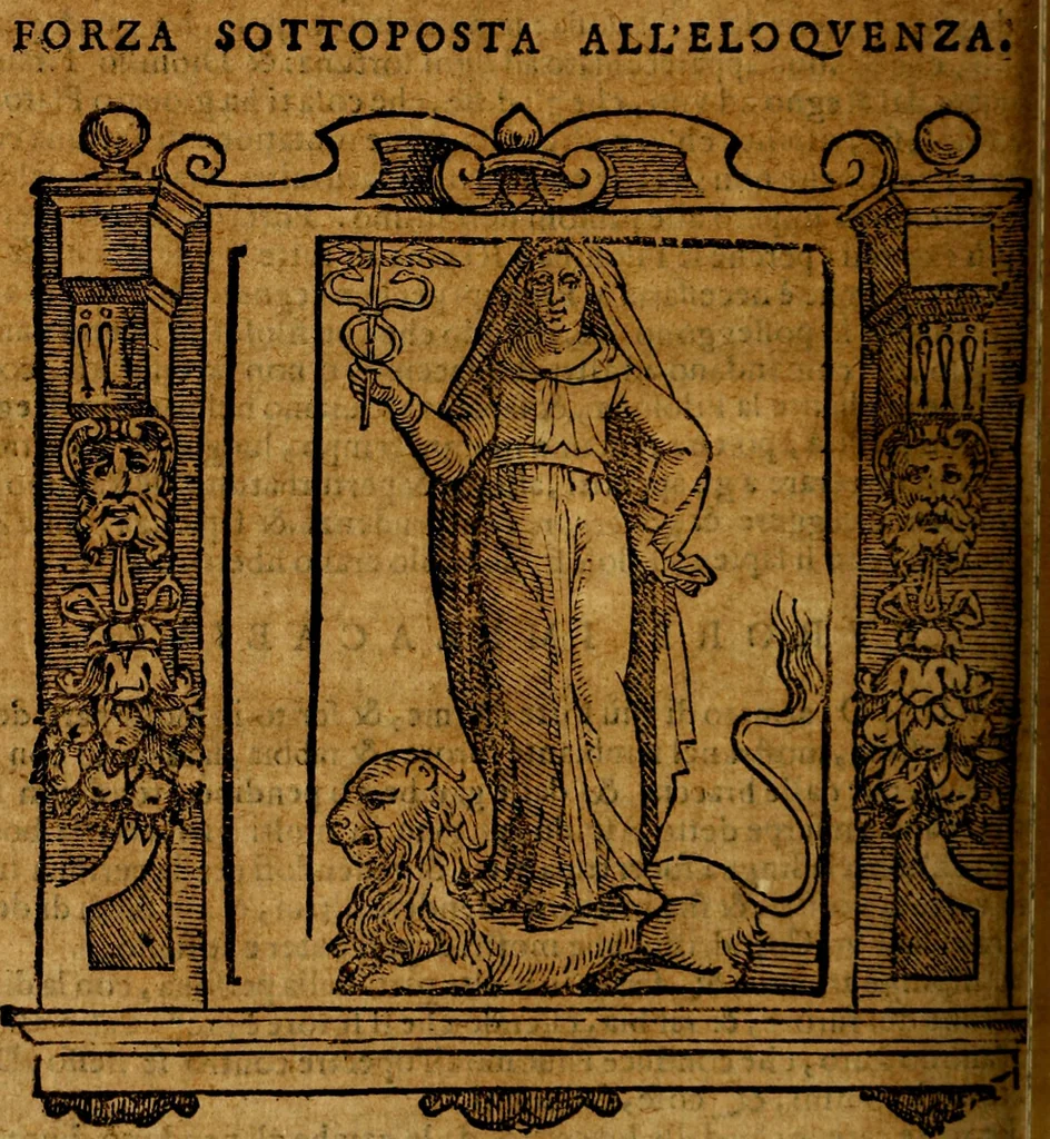An illustration from Iconologia di Cesare Ripa Perugina ... Nella quale si descrivono diverse imagini di virtù, vitij, affetti, passioni humane, arti discipline, humori, elementi, corpi celesti, prouincie d'Italia, fiumi, tutte le parti del mondo, ed altre infinite materie. Opera utile ad oratori, predicatori, poeti pittori, sculptori, disegnatori, e ad ogni studioso, per inuentar concetti, emblemi, ed imprese, per diuisare qualsiuoglia appatato nuttiale, funerale, trionfale. Per rappresentar poemi drammatici, e per figurare co'suoi propij simboli ciò, che può cadere in pensiero humano. Ampliata ultimamente dallo stresso autore di CC. imagini, e erricchita di molti discorsi pieni di varia eruditione .., 1613, leaf 299