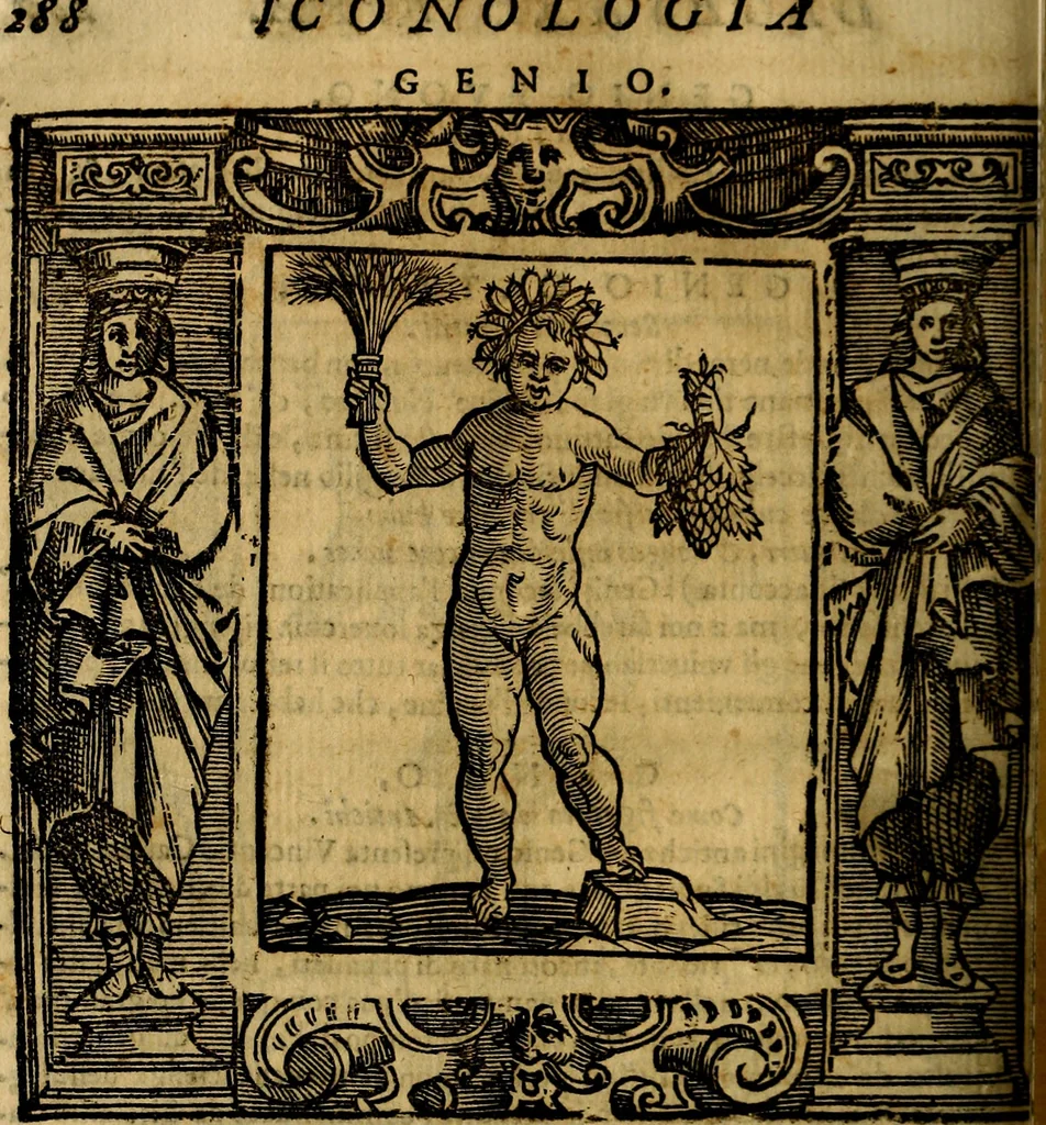 An illustration from Iconologia di Cesare Ripa Perugina ... Nella quale si descrivono diverse imagini di virtù, vitij, affetti, passioni humane, arti discipline, humori, elementi, corpi celesti, prouincie d'Italia, fiumi, tutte le parti del mondo, ed altre infinite materie. Opera utile ad oratori, predicatori, poeti pittori, sculptori, disegnatori, e ad ogni studioso, per inuentar concetti, emblemi, ed imprese, per diuisare qualsiuoglia appatato nuttiale, funerale, trionfale. Per rappresentar poemi drammatici, e per figurare co'suoi propij simboli ciò, che può cadere in pensiero humano. Ampliata ultimamente dallo stresso autore di CC. imagini, e erricchita di molti discorsi pieni di varia eruditione .., 1613, leaf 303