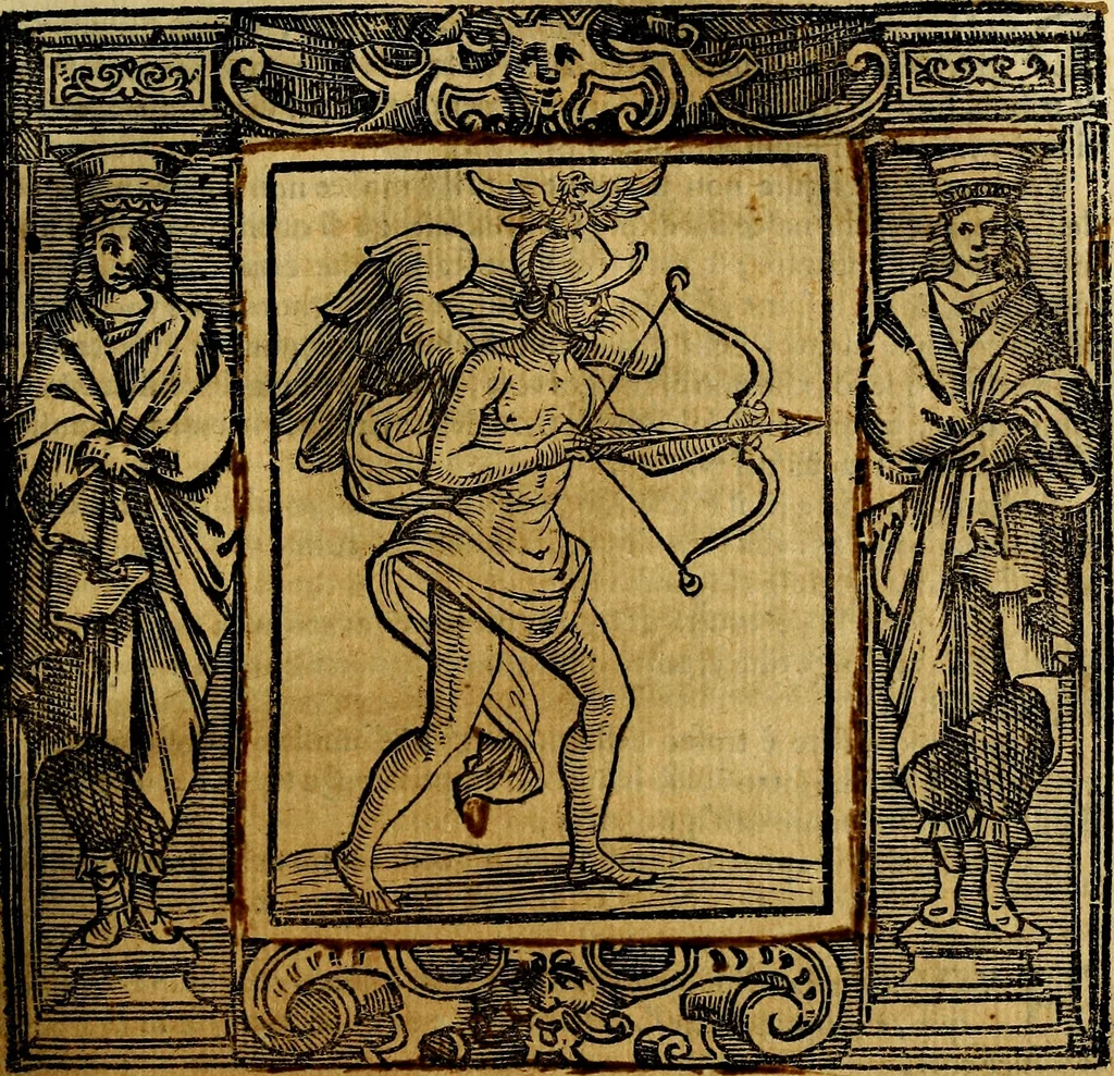 An illustration from Iconologia di Cesare Ripa Perugina ... Nella quale si descrivono diverse imagini di virtù, vitij, affetti, passioni humane, arti discipline, humori, elementi, corpi celesti, prouincie d'Italia, fiumi, tutte le parti del mondo, ed altre infinite materie. Opera utile ad oratori, predicatori, poeti pittori, sculptori, disegnatori, e ad ogni studioso, per inuentar concetti, emblemi, ed imprese, per diuisare qualsiuoglia appatato nuttiale, funerale, trionfale. Per rappresentar poemi drammatici, e per figurare co'suoi propij simboli ciò, che può cadere in pensiero humano. Ampliata ultimamente dallo stresso autore di CC. imagini, e erricchita di molti discorsi pieni di varia eruditione .., 1613, leaf 342