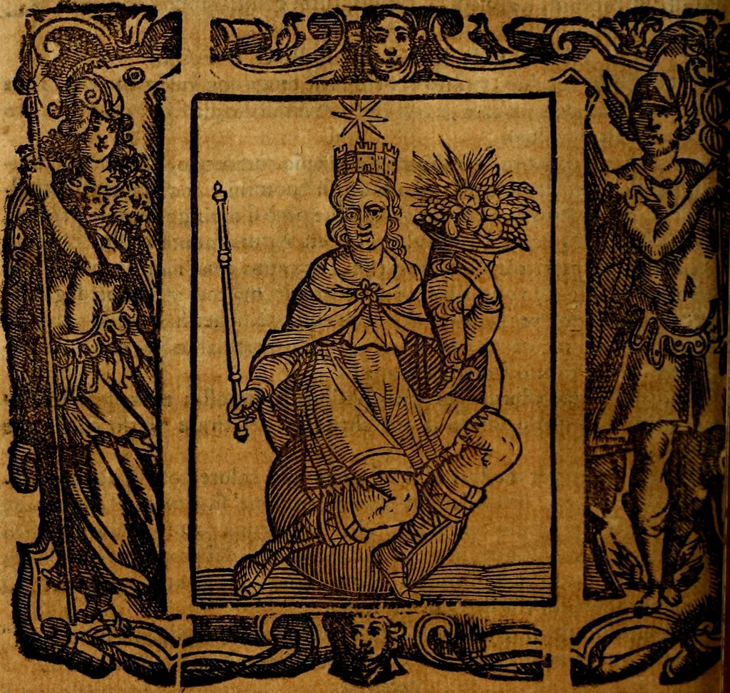An illustration from Iconologia di Cesare Ripa Perugina ... Nella quale si descrivono diverse imagini di virtù, vitij, affetti, passioni humane, arti discipline, humori, elementi, corpi celesti, prouincie d'Italia, fiumi, tutte le parti del mondo, ed altre infinite materie. Opera utile ad oratori, predicatori, poeti pittori, sculptori, disegnatori, e ad ogni studioso, per inuentar concetti, emblemi, ed imprese, per diuisare qualsiuoglia appatato nuttiale, funerale, trionfale. Per rappresentar poemi drammatici, e per figurare co'suoi propij simboli ciò, che può cadere in pensiero humano. Ampliata ultimamente dallo stresso autore di CC. imagini, e erricchita di molti discorsi pieni di varia eruditione .., 1613, leaf 373