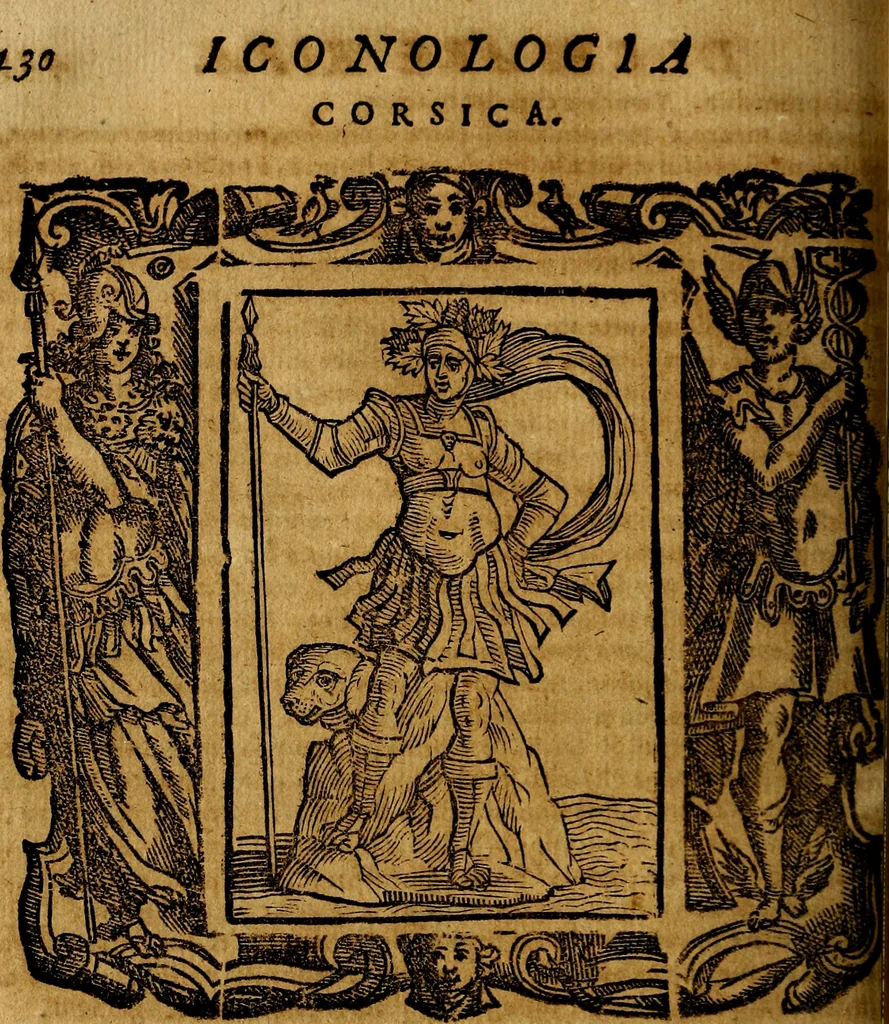 An illustration from Iconologia di Cesare Ripa Perugina ... Nella quale si descrivono diverse imagini di virtù, vitij, affetti, passioni humane, arti discipline, humori, elementi, corpi celesti, prouincie d'Italia, fiumi, tutte le parti del mondo, ed altre infinite materie. Opera utile ad oratori, predicatori, poeti pittori, sculptori, disegnatori, e ad ogni studioso, per inuentar concetti, emblemi, ed imprese, per diuisare qualsiuoglia appatato nuttiale, funerale, trionfale. Per rappresentar poemi drammatici, e per figurare co'suoi propij simboli ciò, che può cadere in pensiero humano. Ampliata ultimamente dallo stresso autore di CC. imagini, e erricchita di molti discorsi pieni di varia eruditione .., 1613, leaf 409