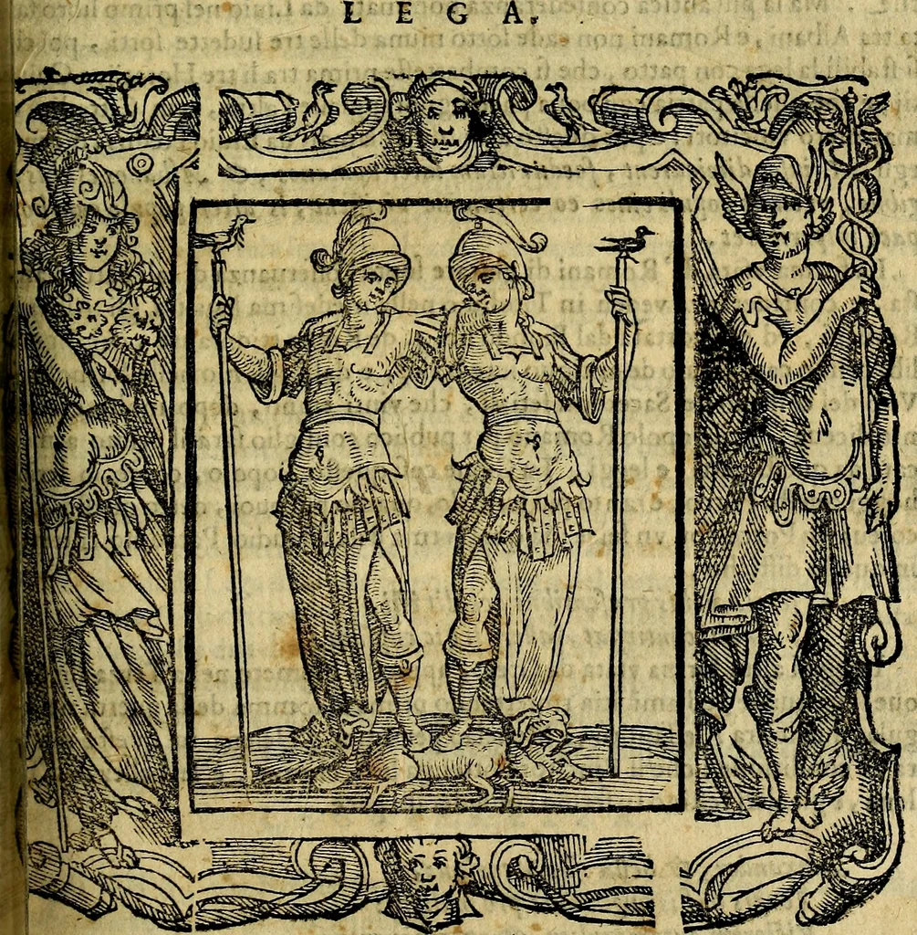An illustration from Iconologia di Cesare Ripa Perugina ... Nella quale si descrivono diverse imagini di virtù, vitij, affetti, passioni humane, arti discipline, humori, elementi, corpi celesti, prouincie d'Italia, fiumi, tutte le parti del mondo, ed altre infinite materie. Opera utile ad oratori, predicatori, poeti pittori, sculptori, disegnatori, e ad ogni studioso, per inuentar concetti, emblemi, ed imprese, per diuisare qualsiuoglia appatato nuttiale, funerale, trionfale. Per rappresentar poemi drammatici, e per figurare co'suoi propij simboli ciò, che può cadere in pensiero humano. Ampliata ultimamente dallo stresso autore di CC. imagini, e erricchita di molti discorsi pieni di varia eruditione .., 1613, leaf 418