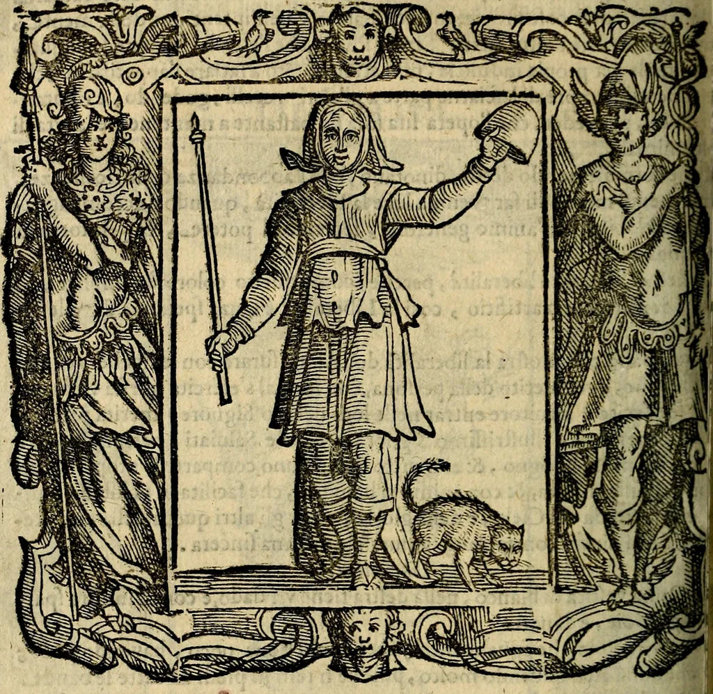 An illustration from Iconologia di Cesare Ripa Perugina ... Nella quale si descrivono diverse imagini di virtù, vitij, affetti, passioni humane, arti discipline, humori, elementi, corpi celesti, prouincie d'Italia, fiumi, tutte le parti del mondo, ed altre infinite materie. Opera utile ad oratori, predicatori, poeti pittori, sculptori, disegnatori, e ad ogni studioso, per inuentar concetti, emblemi, ed imprese, per diuisare qualsiuoglia appatato nuttiale, funerale, trionfale. Per rappresentar poemi drammatici, e per figurare co'suoi propij simboli ciò, che può cadere in pensiero humano. Ampliata ultimamente dallo stresso autore di CC. imagini, e erricchita di molti discorsi pieni di varia eruditione .., 1613, leaf 423